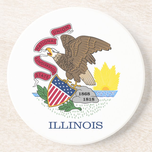 Illinois State Flag Coaster (Front)