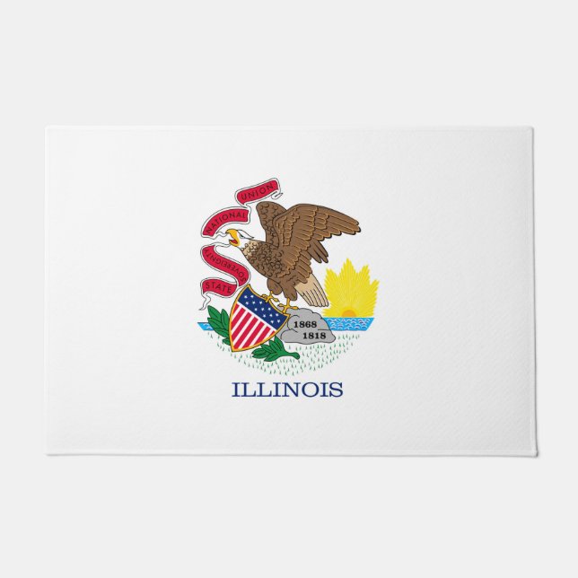 Illinois State Flag Design Doormat (Front)