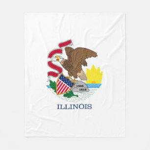 Illinois State Flag Design Fleece Blanket