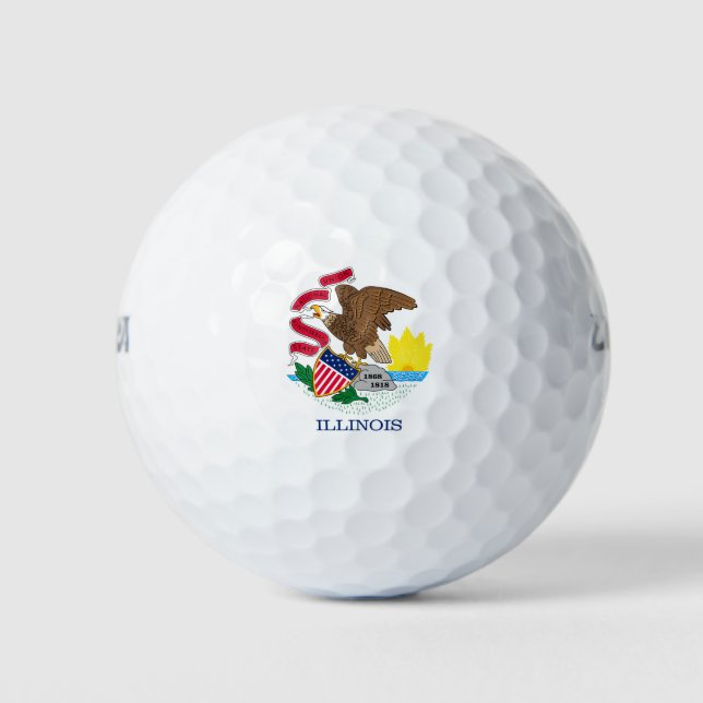 Illinois State Flag Design Golf Balls (Front)