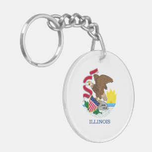 Illinois State Flag Design Key Ring
