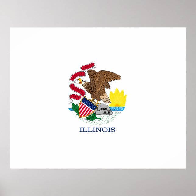 Illinois State Flag Design Poster (Front)