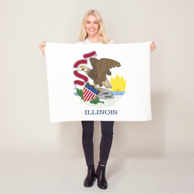 Illinois State Flag Fleece Blanket (In Situ)