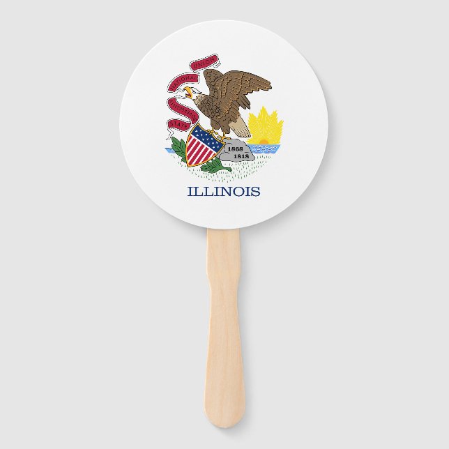 Illinois State Flag Hand Fan (Front)