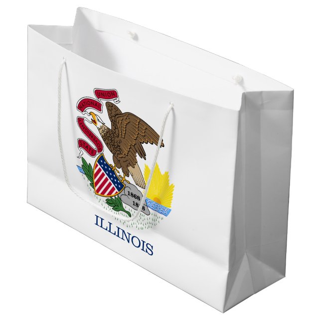 Illinois State Flag Large Gift Bag (Front Angled)