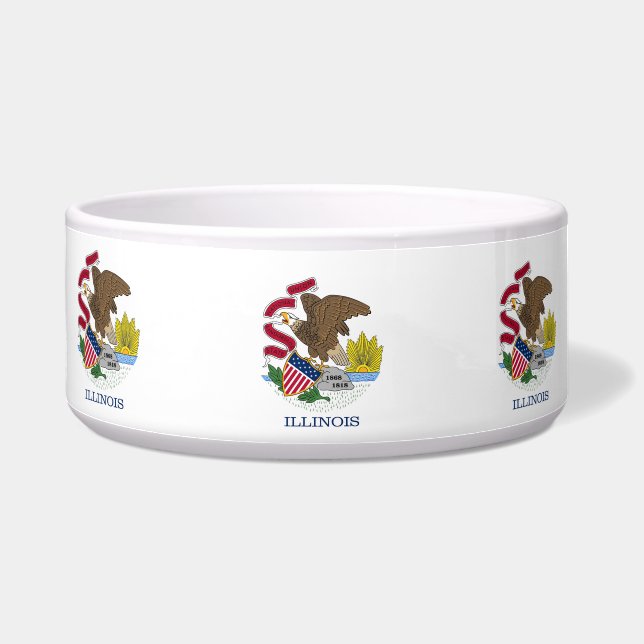 Illinois State Flag Pet Bowl (Left)