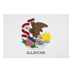 Illinois State Flag Poster
