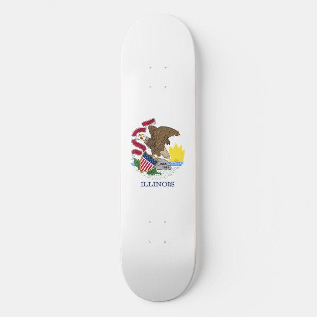 Illinois State Flag Skateboard (Front)