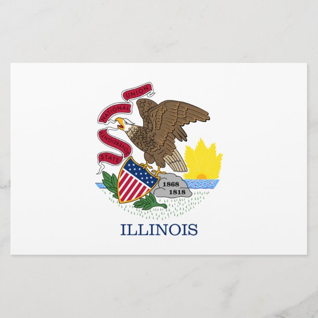 Illinois State Flag Stationery (Front)