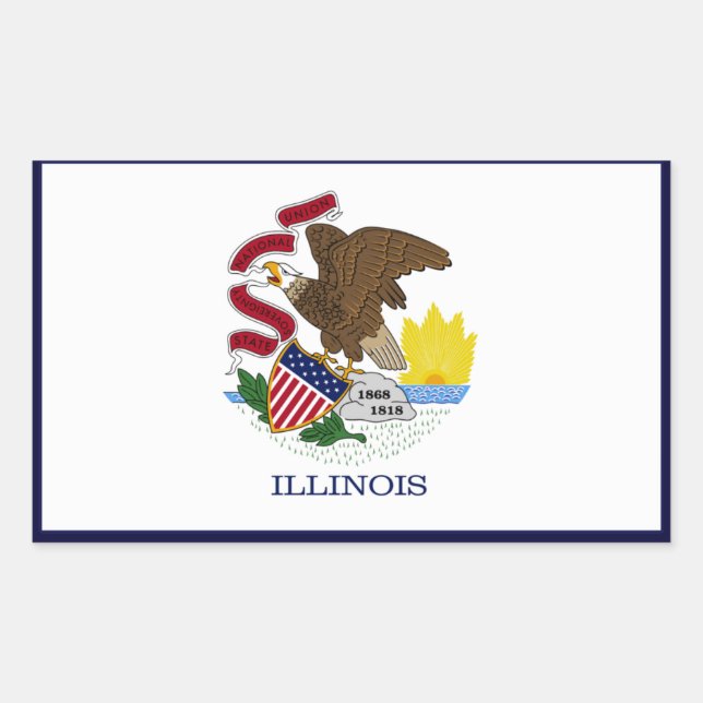 Illinois State Flag Sticker (Front)