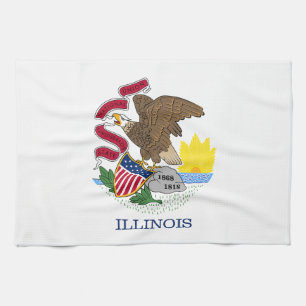 Illinois State Flag Tea Towel