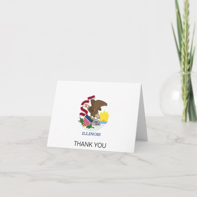 Illinois State Flag Thank You Card (Front)