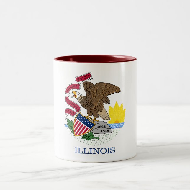 Illinois State Flag Two-Tone Coffee Mug (Center)