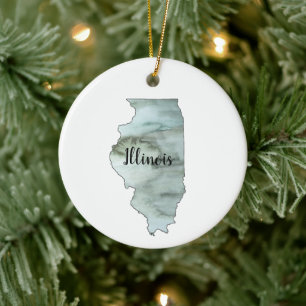 Illinois State Illustration Ornament
