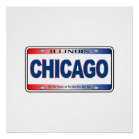 Illinois State License Plate Chicago City