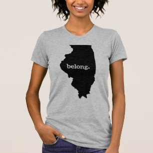 Illinois State Map Belong T-Shirt