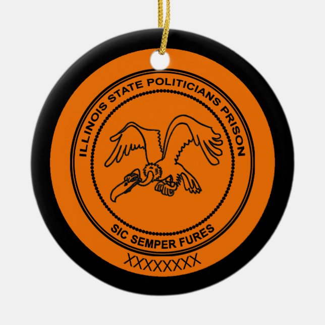 Illinois State Politicians Prison Ceramic Tree Decoration (Front)