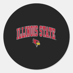 Illinois State Redbirds Arch Over Black Classic Round Sticker