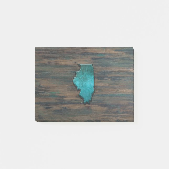 Illinois State Shape Teal Post-it Notes (Front)