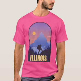 Illinois State Usa Hiking Trip Souvenir T-Shirt