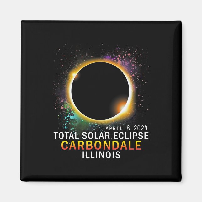 Illinois Total Solar Eclipse April 8 2024  Magnet (Front)