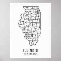 Illinois US State road map - the prairie state map