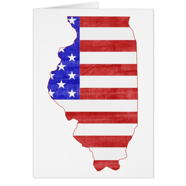 Illinois USA silhouette state map (Front)