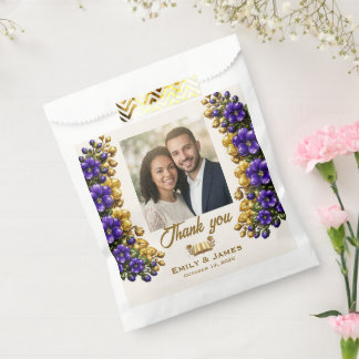 Illinois Violet Photo Wedding Seed Packet Favour Bags