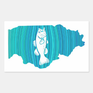 Illinois Wave Fishing Rectangular Sticker