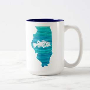 Illinois Wave Fishing Two-Tone Coffee Mug