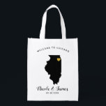 Illinois Wedding Welcome Bag Tote, Gold Heart<br><div class="desc">Fill this welcome bag with favourite goodies for your guests to enjoy when they arrive in Illinois!</div>
