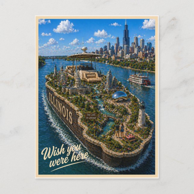 Illinois | Wish You Were Here | State Series Postcard (Front)