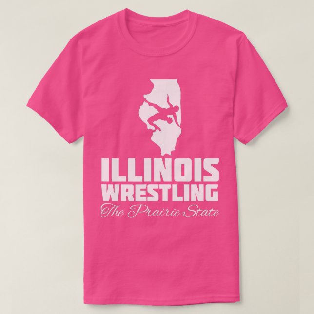 Illinois Wrestling  USA State Wrestling  T-Shirt (Design Front)