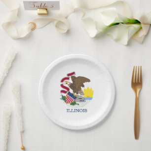 Illinoisan Flag, Flag of Illinois Paper Plate