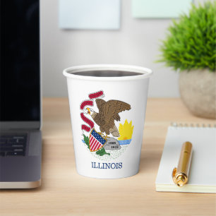 Illinoisan Flag & Seal, Flag of Illinois Paper Cups