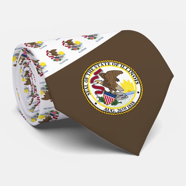 Illinoisan Flag & Seal, Flag of Illinois Tie (Rolled)
