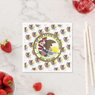 Illinoisan Flag & Seal, Illinois Napkin