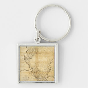 IllinoisPanoramic MapIllinois Key Ring