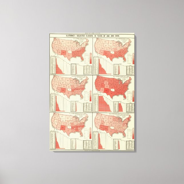 illiteracy for above 10 years old canvas print (Front)