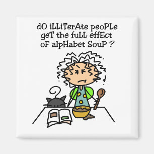 Illiterate People Humour Magnet