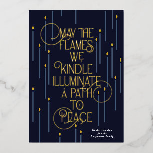 Illuminate a Path to Peace Foil Hanukkah Card