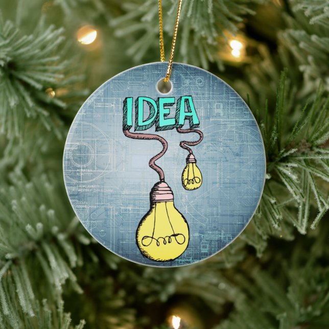 Illuminate Inspiration - Retro Light Bulb Ceramic Tree Decoration (Tree)