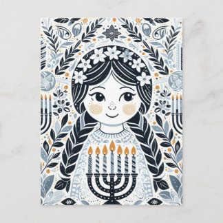 Illuminate the Night: A Hanukkah Celebration Holiday Postcard