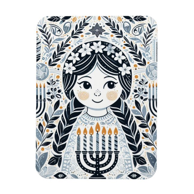 Illuminate the Night: A Hanukkah Celebration Magnet (Vertical)