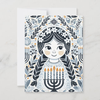 Illuminate the Night: A Hanukkah Celebration Postcard