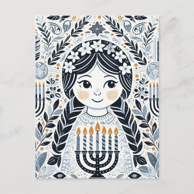 Illuminate the Night: A Hanukkah Celebration Postcard (Front)