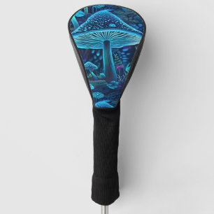 Illuminate Your Game with Magic Blue Mushrooms Golf Head Cover