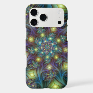 Illuminated Abstract Shiny Teal Purple Fractal Art