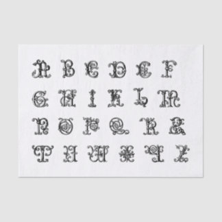 Illuminated Alphabet Letters for Decoupage Tissue Paper