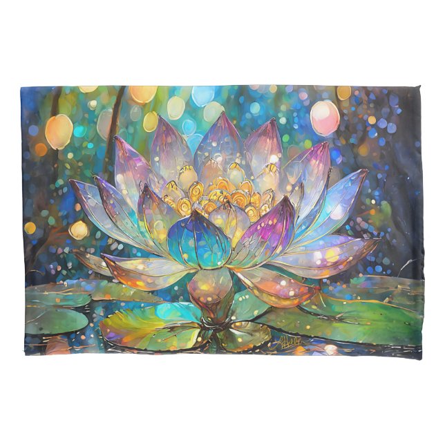 Illuminated Blooming Lotus Flower Pillowcase (Front)